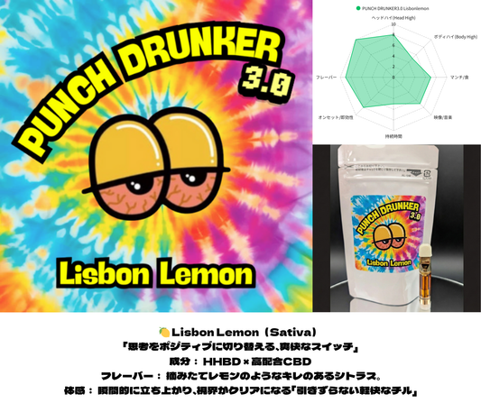 PUNCH DRUNKER３.０ Lisbon Lemon 1mL 1mL （HHBD / CBD）｜KO ONLINE