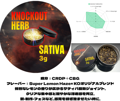 KNOCKOUT HERB SATIVA(3g) CRDP配合サティバ優勢 3g （CRDP / CBG）｜KO ONLINE