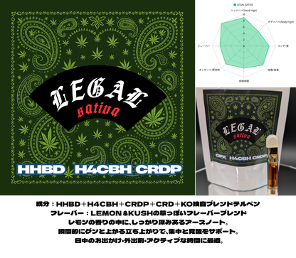 LEGAL SATIVA HHBD×H4CBH×CRDP配合リキッド- SATIVA 1mL 1mL （CBG / H4CBD / CBN）｜KO ONLINE